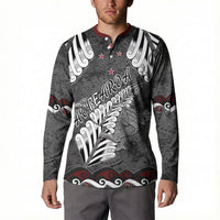 New Zealand Weka Personalised Button Sweatshirt Aotearoa Hen Silver Fern Maori Pattern LT22 - Polynesian Pride