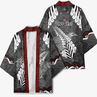 New Zealand Weka Personalised Kimono Aotearoa Hen Silver Fern Maori Pattern LT22 - Polynesian Pride