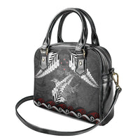 New Zealand Weka Personalised Shoulder Handbag Aotearoa Hen Silver Fern Maori Pattern LT22 - Polynesian Pride