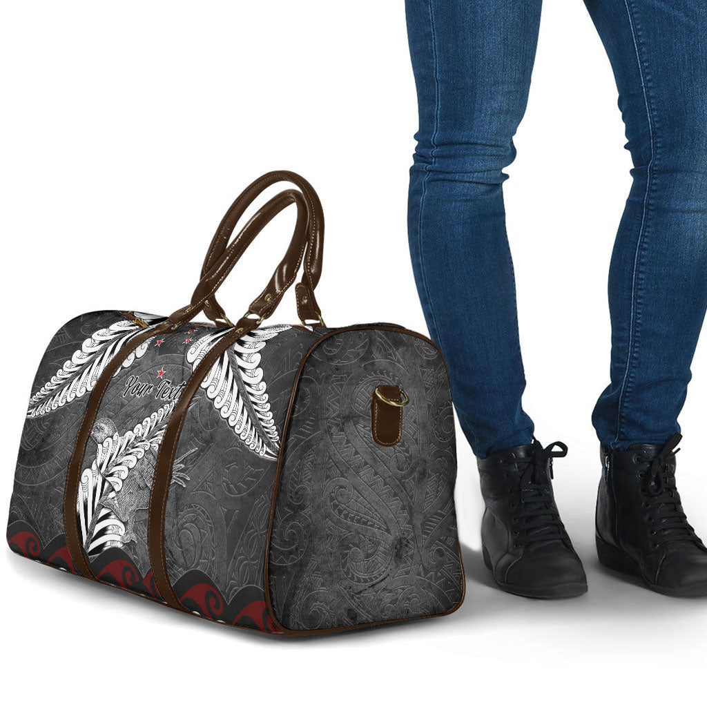 New Zealand Weka Personalised Travel Bag Aotearoa Hen Silver Fern Maori Pattern LT22 - Polynesian Pride