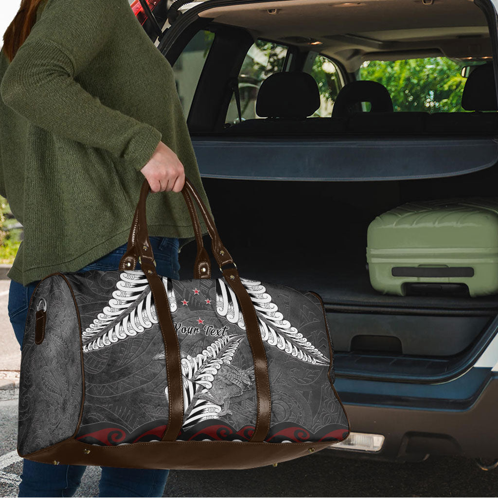 New Zealand Weka Personalised Travel Bag Aotearoa Hen Silver Fern Maori Pattern LT22 - Polynesian Pride