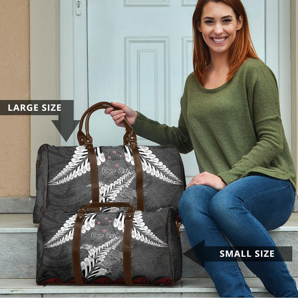 New Zealand Weka Personalised Travel Bag Aotearoa Hen Silver Fern Maori Pattern LT22 - Polynesian Pride