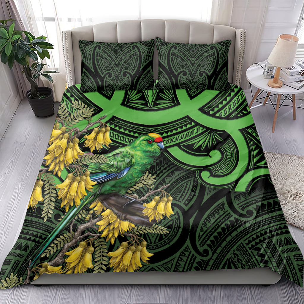 New Zealand Parakeet Bird Bedding Set Maori Kakariki Kowhai Maori Pattern LT22 - Polynesian Pride
