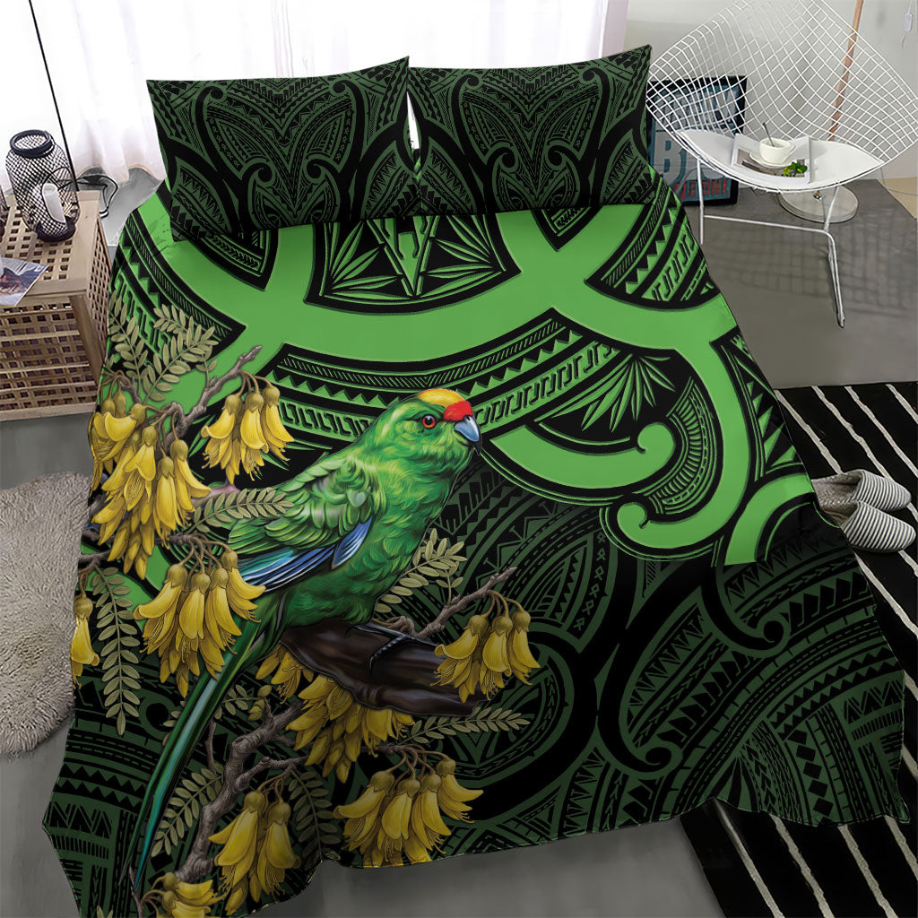 New Zealand Parakeet Bird Bedding Set Maori Kakariki Kowhai Maori Pattern LT22 - Polynesian Pride