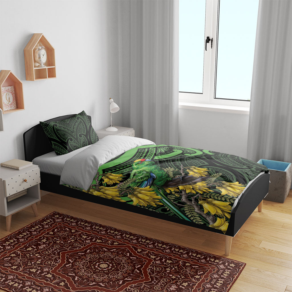 New Zealand Parakeet Bird Bedding Set Maori Kakariki Kowhai Maori Pattern LT22 - Polynesian Pride