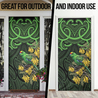 New Zealand Parakeet Bird Door Cover Maori Kakariki Kowhai Maori Pattern LT22 - Polynesian Pride