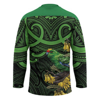 New Zealand Parakeet Bird Hockey Jersey Maori Kakariki Kowhai Maori Pattern LT22 - Polynesian Pride