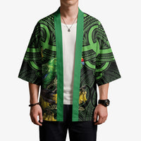 New Zealand Parakeet Bird Kimono Maori Kakariki Kowhai Maori Pattern LT22 - Polynesian Pride