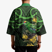 New Zealand Parakeet Bird Kimono Maori Kakariki Kowhai Maori Pattern LT22 - Polynesian Pride
