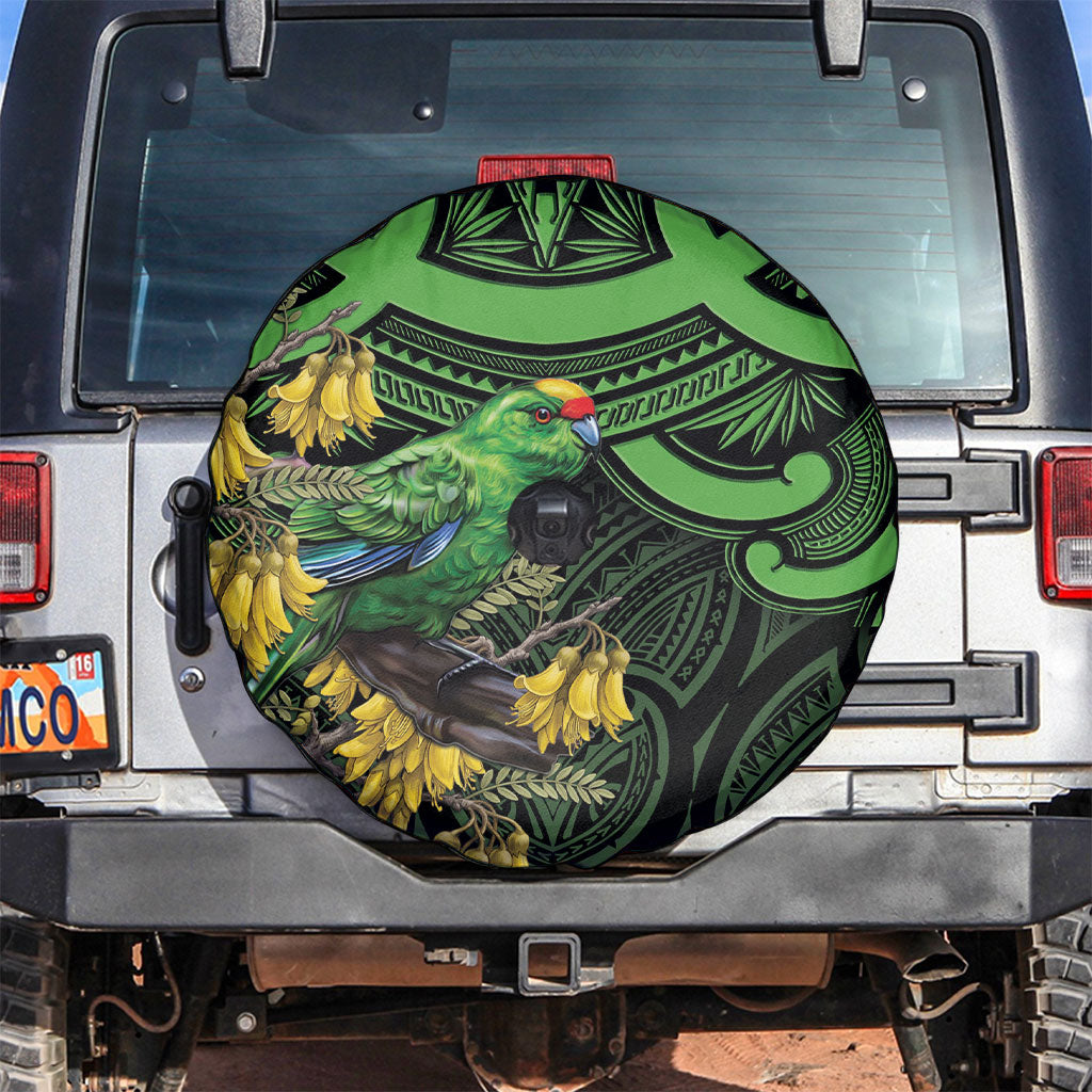 New Zealand Parakeet Bird Spare Tire Cover Maori Kakariki Kowhai Maori Pattern LT22 Green - Polynesian Pride