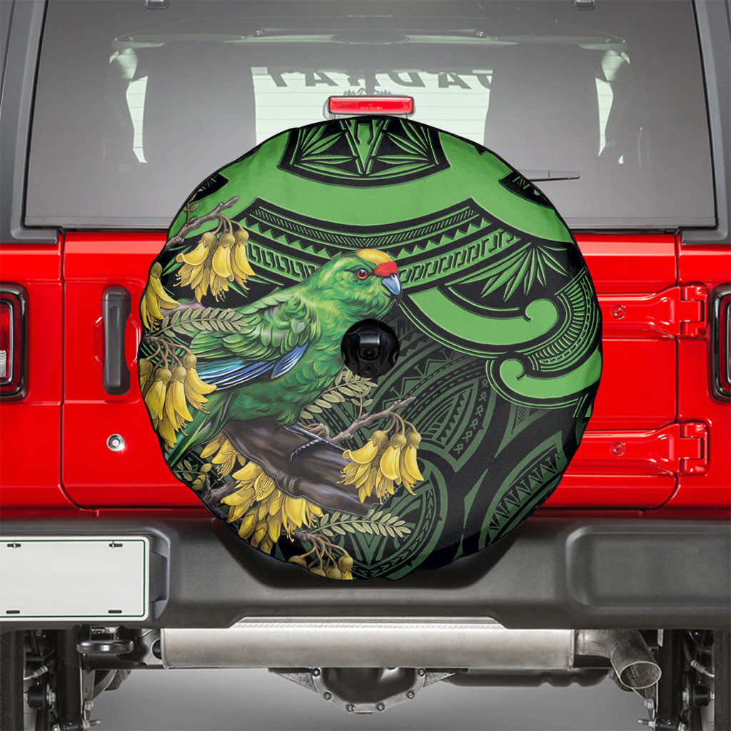 New Zealand Parakeet Bird Spare Tire Cover Maori Kakariki Kowhai Maori Pattern LT22 - Polynesian Pride