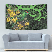 New Zealand Parakeet Bird Tapestry Maori Kakariki Kowhai Maori Pattern LT22 - Polynesian Pride