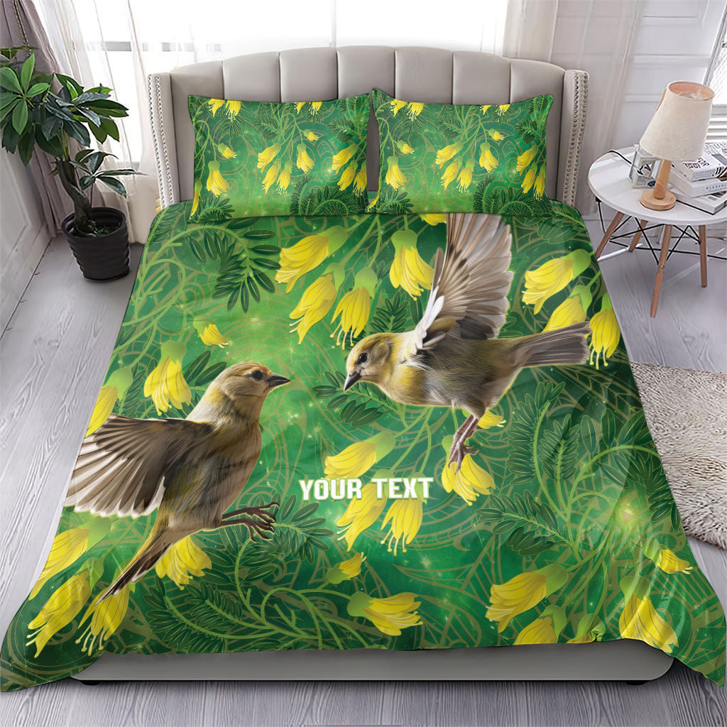 Bellbird New Zealand Personalised Bedding Set Kowhai Flower Maori Pattern LT22 - Polynesian Pride