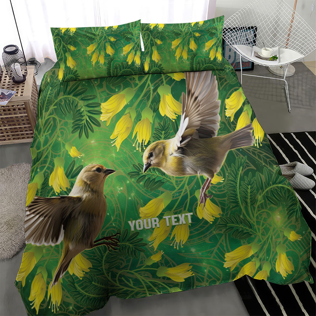 Bellbird New Zealand Personalised Bedding Set Kowhai Flower Maori Pattern LT22 - Polynesian Pride