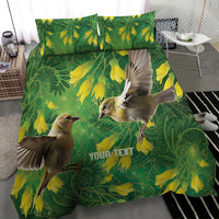 Bellbird New Zealand Personalised Bedding Set Kowhai Flower Maori Pattern LT22 - Polynesian Pride