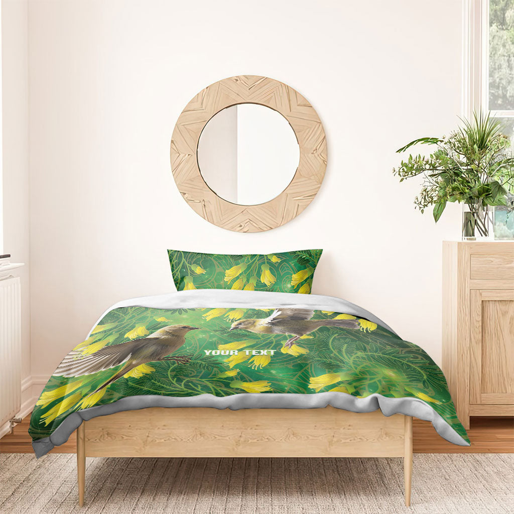 Bellbird New Zealand Personalised Bedding Set Kowhai Flower Maori Pattern LT22 - Polynesian Pride