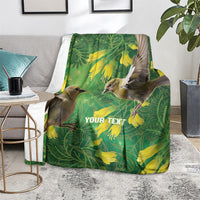 Bellbird New Zealand Personalised Blanket Kowhai Flower Maori Pattern LT22 - Polynesian Pride