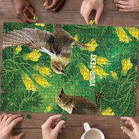 Bellbird New Zealand Personalised Puzzle Kowhai Flower Maori Pattern LT22 - Polynesian Pride
