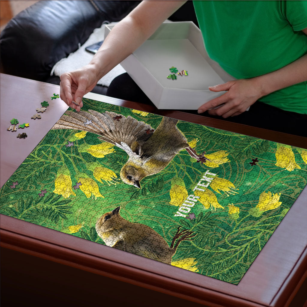 Bellbird New Zealand Personalised Puzzle Kowhai Flower Maori Pattern LT22 - Polynesian Pride