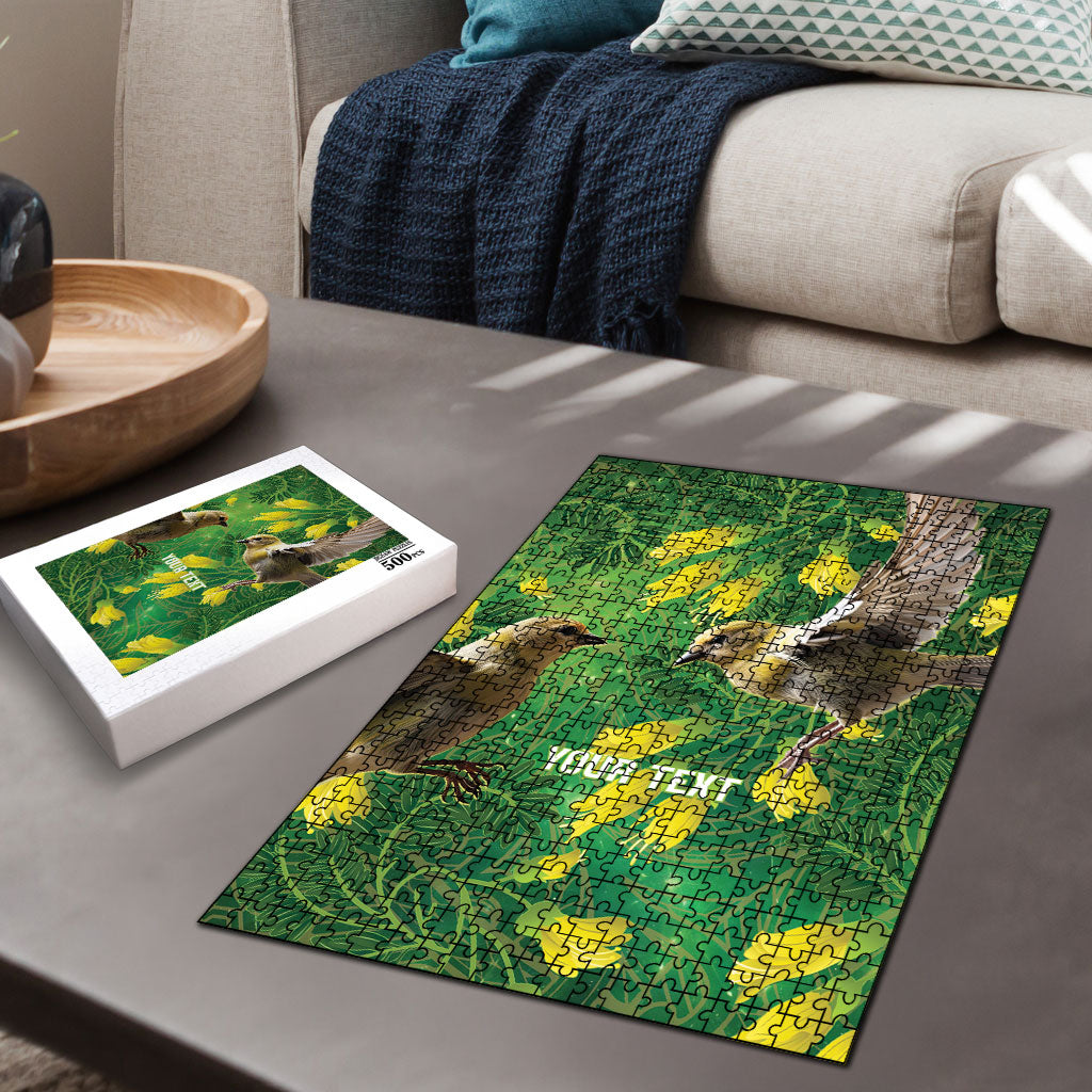 Bellbird New Zealand Personalised Puzzle Kowhai Flower Maori Pattern LT22 - Polynesian Pride