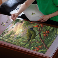 Bellbird New Zealand Personalised Puzzle Korimako Harakeke Flower Native Forest LT22 - Polynesian Pride