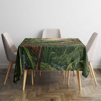 Bellbird New Zealand Personalised Tablecloth Korimako Harakeke Flower Native Forest LT22 - Polynesian Pride
