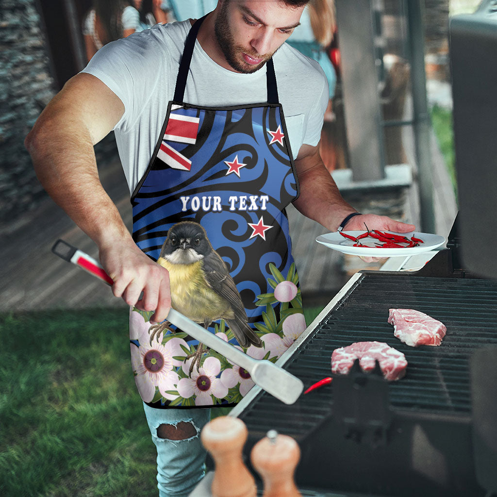Tomtit New Zealand Personalised Apron Miromiro Manuka Flower Maori Pattern LT22 - Polynesian Pride