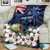 Tomtit New Zealand Personalised Blanket Miromiro Manuka Flower Maori Pattern LT22 - Polynesian Pride