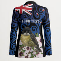 Tomtit New Zealand Personalised Blazer Miromiro Manuka Flower Maori Pattern LT22 - Polynesian Pride