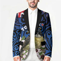 Tomtit New Zealand Personalised Blazer Miromiro Manuka Flower Maori Pattern LT22 - Polynesian Pride