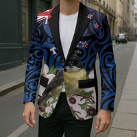 Tomtit New Zealand Personalised Blazer Miromiro Manuka Flower Maori Pattern LT22 - Polynesian Pride