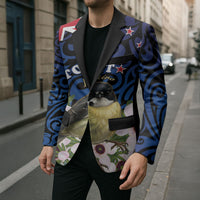 Tomtit New Zealand Personalised Blazer Miromiro Manuka Flower Maori Pattern LT22 - Polynesian Pride