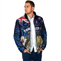 Tomtit New Zealand Personalised Padded Jacket Miromiro Manuka Flower Maori Pattern LT22 - Polynesian Pride
