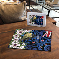Tomtit New Zealand Personalised Puzzle Miromiro Manuka Flower Maori Pattern LT22 - Polynesian Pride