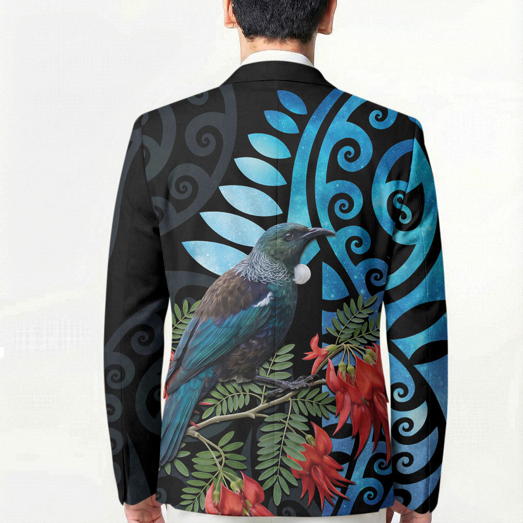 Tui Bird Kakabeak New Zealand Blazer Clianthus Galaxy Maori Koru Pattern LT22 - Polynesian Pride