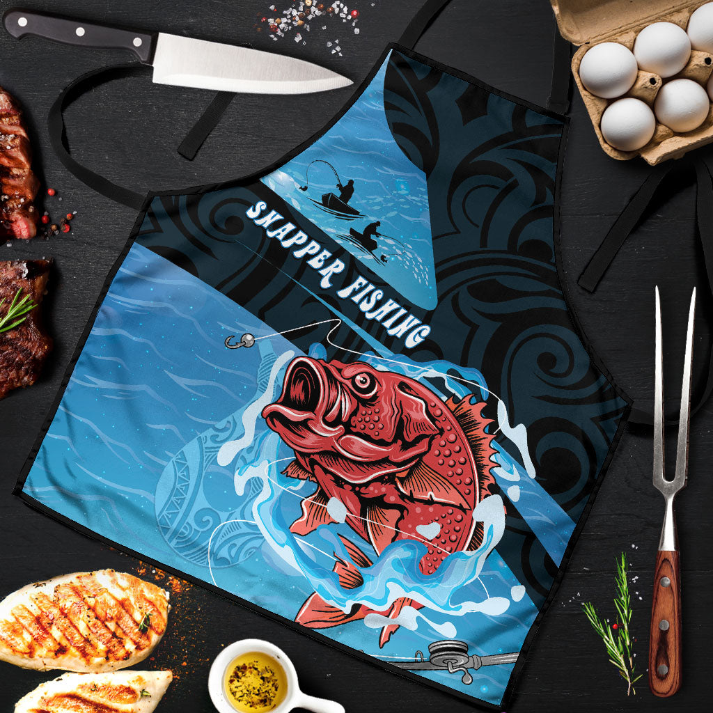 Snapper Fishing New Zealand Apron Tamure Fish Hook Maori Pattern LT22 Blue - Polynesian Pride