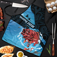 Snapper Fishing New Zealand Apron Tamure Fish Hook Maori Pattern LT22 Blue - Polynesian Pride