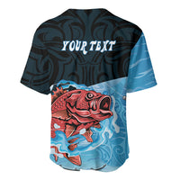 Personalised Snapper Fishing New Zealand Baseball Jersey Tamure Fish Hook Maori Pattern LT22 - Polynesian Pride