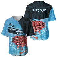 Personalised Snapper Fishing New Zealand Baseball Jersey Tamure Fish Hook Maori Pattern LT22 - Polynesian Pride