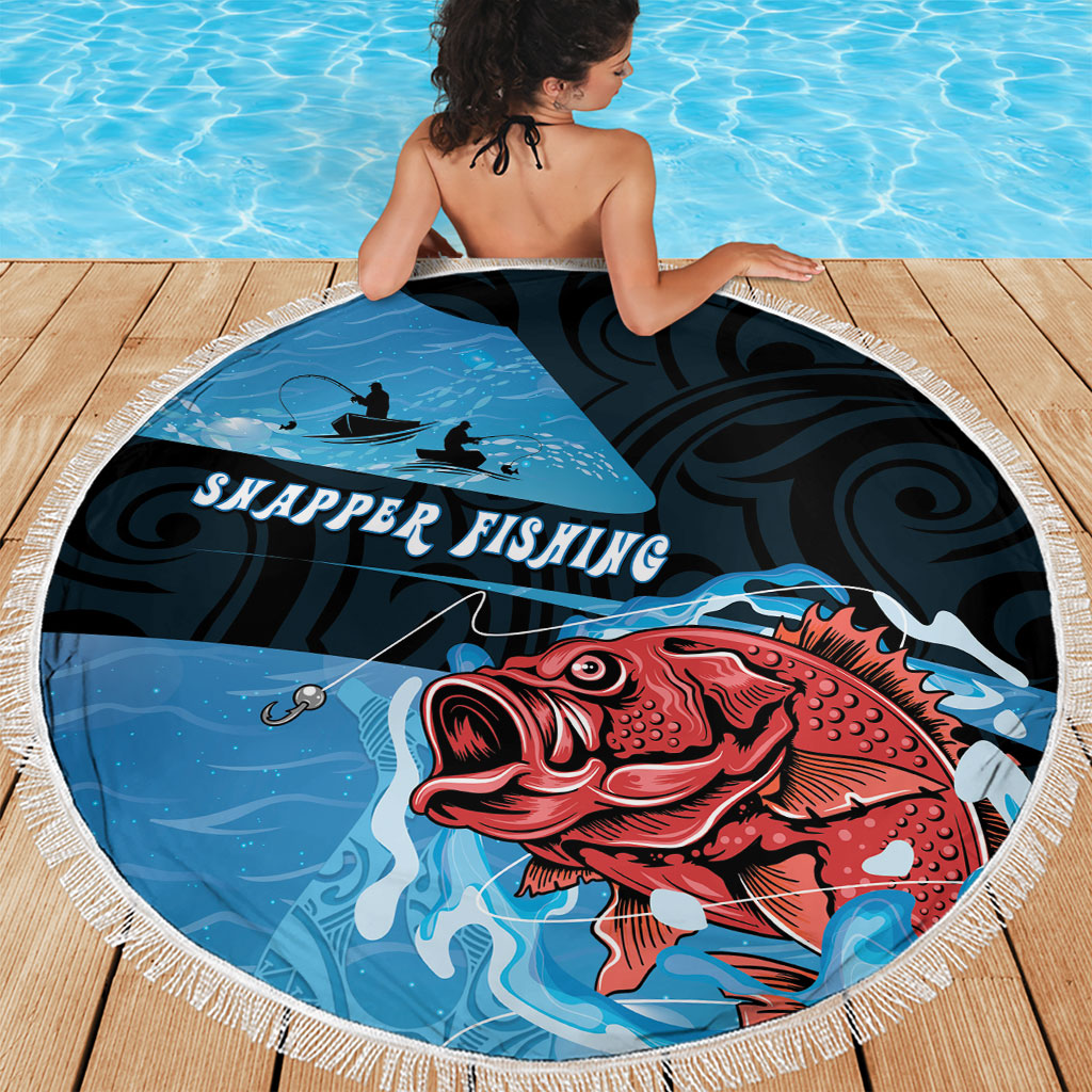 Snapper Fishing New Zealand Beach Blanket Tamure Fish Hook Maori Pattern LT22 - Polynesian Pride