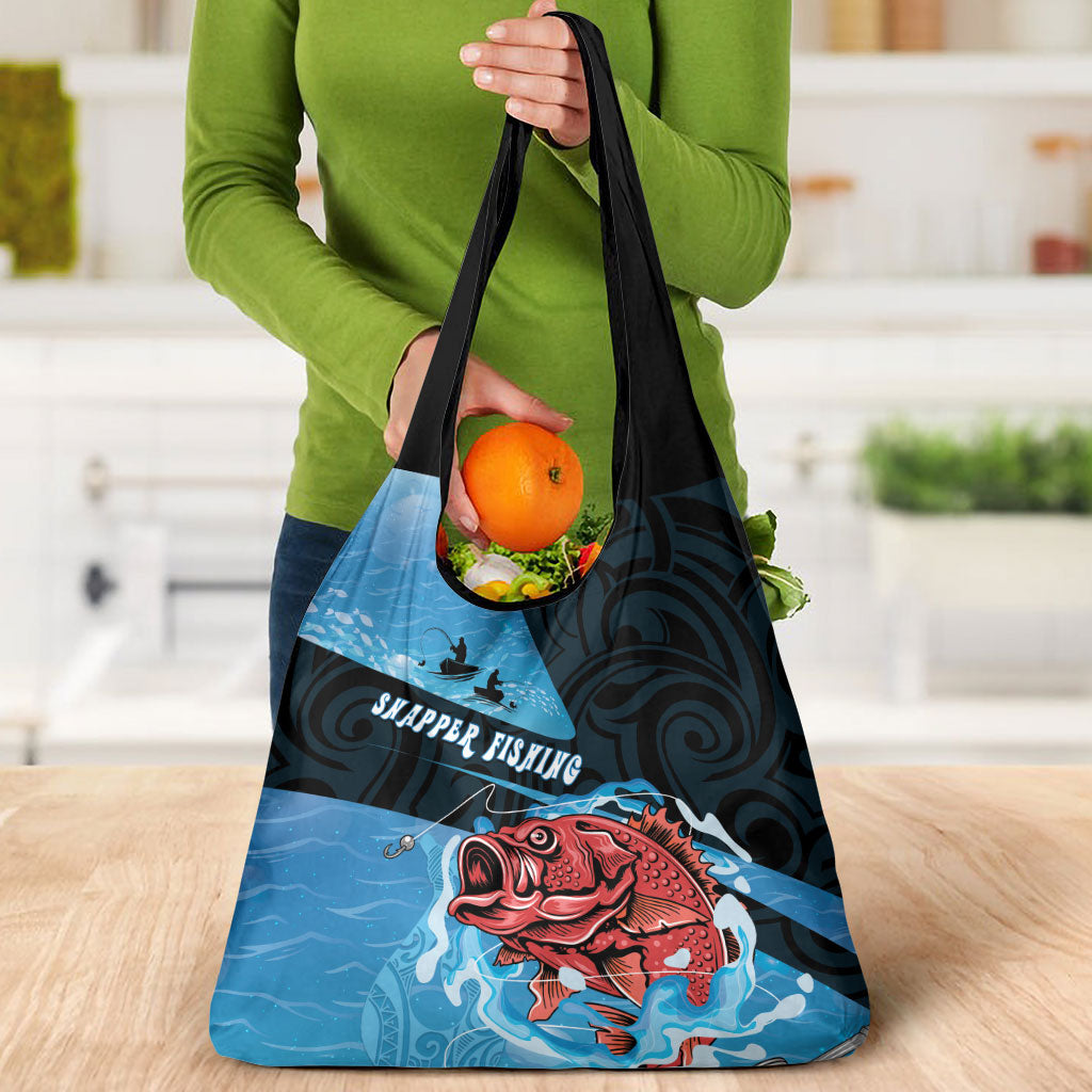 Snapper Fishing New Zealand Grocery Bag Tamure Fish Hook Maori Pattern LT22 - Polynesian Pride