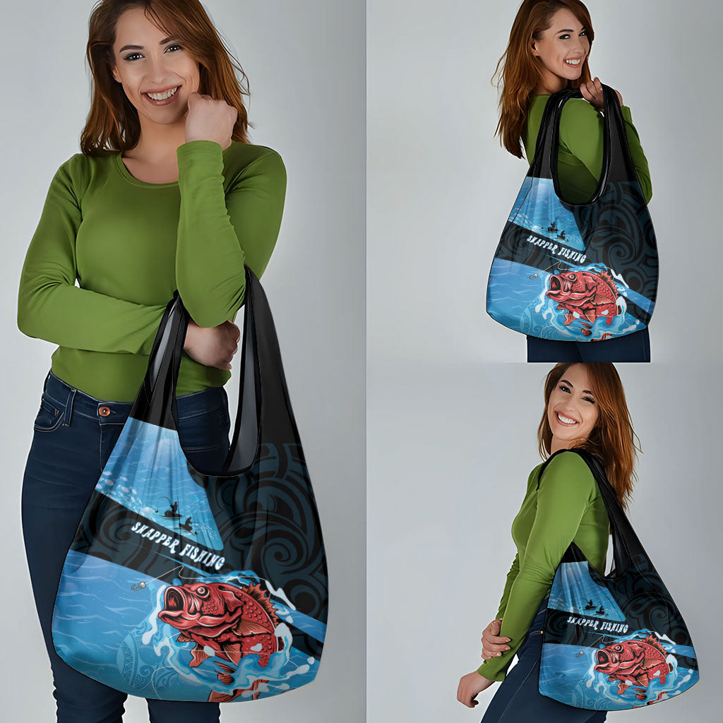 Snapper Fishing New Zealand Grocery Bag Tamure Fish Hook Maori Pattern LT22 - Polynesian Pride