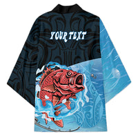 Personalised Snapper Fishing New Zealand Kimono Tamure Fish Hook Maori Pattern LT22 - Polynesian Pride