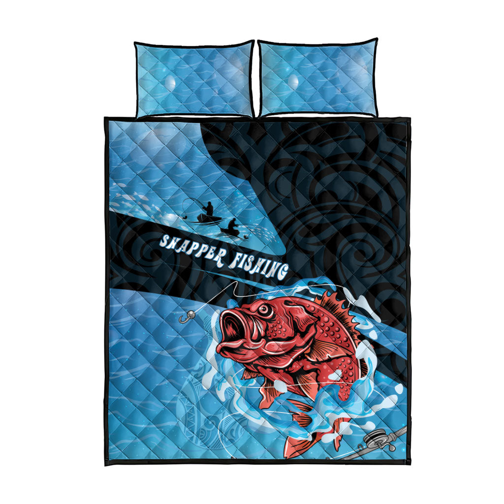 Snapper Fishing New Zealand Quilt Bed Set Tamure Fish Hook Maori Pattern LT22 - Polynesian Pride