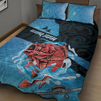 Snapper Fishing New Zealand Quilt Bed Set Tamure Fish Hook Maori Pattern LT22 - Polynesian Pride
