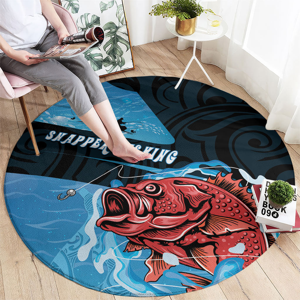 Snapper Fishing New Zealand Round Carpet Tamure Fish Hook Maori Pattern LT22 - Polynesian Pride