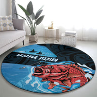 Snapper Fishing New Zealand Round Carpet Tamure Fish Hook Maori Pattern LT22 - Polynesian Pride