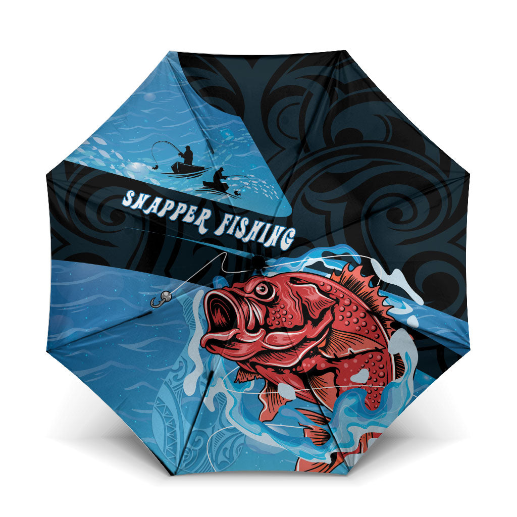 Snapper Fishing New Zealand Umbrella Tamure Fish Hook Maori Pattern LT22 One Size Folded 11.42 inch Opened Diameter 37.4 inch Blue - Polynesian Pride