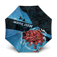 Snapper Fishing New Zealand Umbrella Tamure Fish Hook Maori Pattern LT22 One Size Folded 11.42 inch Opened Diameter 37.4 inch Blue - Polynesian Pride