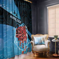 Snapper Fishing New Zealand Window Curtain Tamure Fish Hook Maori Pattern LT22 - Polynesian Pride